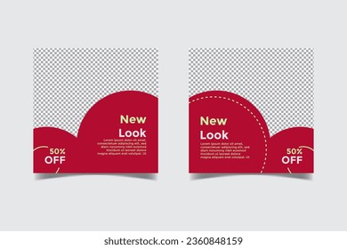 Editable minimal square banner template. Colorful background with shape. Suitable for social media posts and web ads.