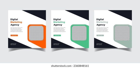 Editable minimal square banner template. Colorful background with shape. Suitable for social media posts and web ads.