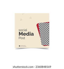 Editable minimal square banner template. Colorful background with shape. Suitable for social media posts and web ads.