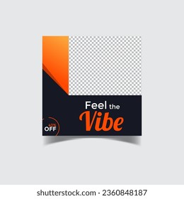 Editable minimal square banner template. Colorful background with shape. Suitable for social media posts and web ads.