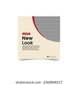 Editable minimal square banner template. Colorful background with shape. Suitable for social media posts and web ads.