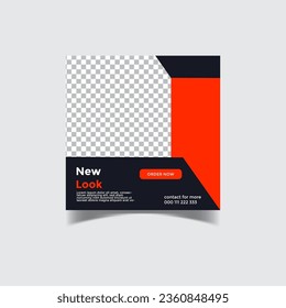 Editable minimal square banner template. Colorful background with shape. Suitable for social media posts and web ads.