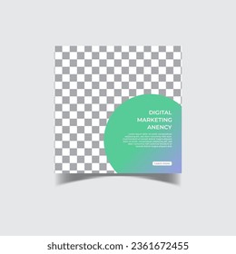 Bearbeitbare minimale quadratische Bannervorlage. Farbiger Hintergrund mit Form. Geeignet für Social-Media-Beiträge und Webwerbung.
