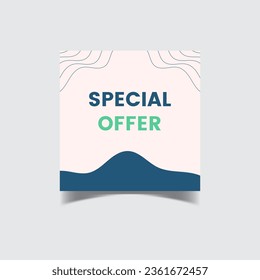 Editable minimal square banner template. Colorful background with shape. Suitable for social media posts and web ads.