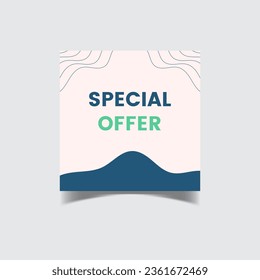 Editable minimal square banner template. Colorful background with shape. Suitable for social media posts and web ads.