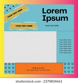 Editable minimal square banner template. Social media post templates.Suitable for Sale Banner, Post, Ads Advertising, Promotion Product, Business, Company, Fashion, School, Travel. Web Ads banner.