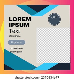 Editable minimal square banner template. Social media post templates.Suitable for Sale Banner, Post, Ads Advertising, Promotion Product, Business, Company, Fashion, School, Travel. Web Ads banner.