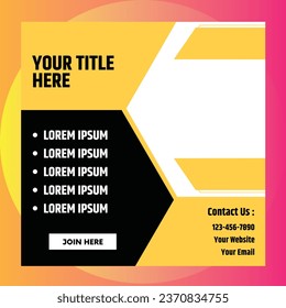Editable minimal square banner template. Social media post templates.Suitable for Sale Banner, Post, Ads Advertising, Promotion Product, Business, Company, Fashion, School, Travel. Web Ads banner.
