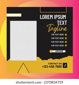 Editable minimal square banner template. Social media post templates.Suitable for Sale Banner, Post, Ads Advertising, Promotion Product, Business, Company, Fashion, School, Travel. Web Ads banner.