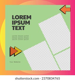 Bearbeitbare minimale quadratische Bannervorlage. Social Media-Post-Templates.Geeignet für den Verkauf Banner, Post, Werbung, Werbeartikel, Werbeartikel, Business, Unternehmen, Mode, Schule, Reisen. Web-Werbebanner.