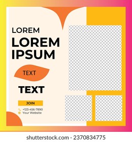 Editable minimal square banner template. Social media post templates.Suitable for Sale Banner, Post, Ads Advertising, Promotion Product, Business, Company, Fashion, School, Travel. Web Ads banner.