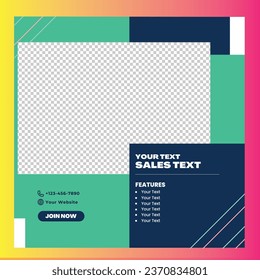 Editable minimal square banner template. Social media post templates.Suitable for Sale Banner, Post, Ads Advertising, Promotion Product, Business, Company, Fashion, School, Travel. Web Ads banner.