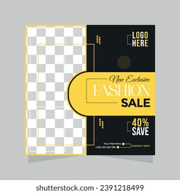 Editable minimal square banner template or poster design and Suitable for social media post and web ads.