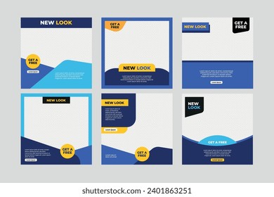 Editable minimal square banner template set. Suitable for social media post and web internet advertisements. Vector illustration with photo college