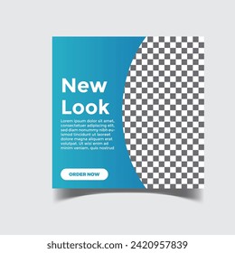 Editable minimal square banner template. Colorful background with shape. Suitable for social media post and web ads.