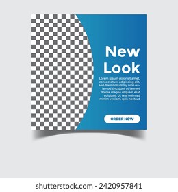 Editable minimal square banner template. Colorful background with shape. Suitable for social media post and web ads.