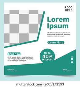Editable minimal square business banner template.
