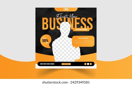 Editable minimal square Digital Marketing Agency social media post banner Template or social media advertisement Design with white background.
