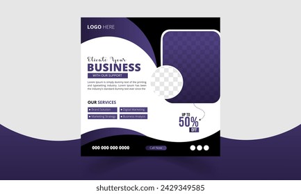 Editable minimal square Digital Marketing Agency social media post banner Template or social media advertisement Design with white background.
