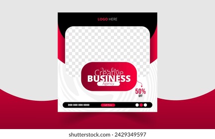 Editable minimal square Digital Marketing Agency social media post banner Template or social media advertisement Design with white background.
