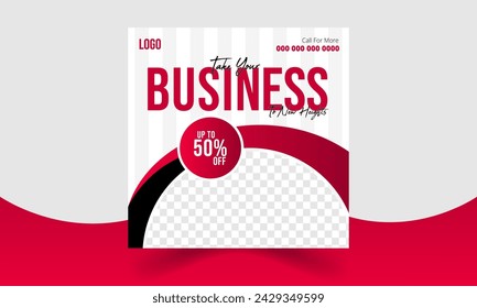 Editable minimal square Digital Marketing Agency social media post banner Template or social media advertisement Design with white background.
