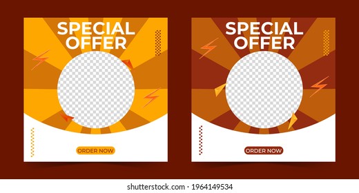 Editable minimal square poster template for promotion.