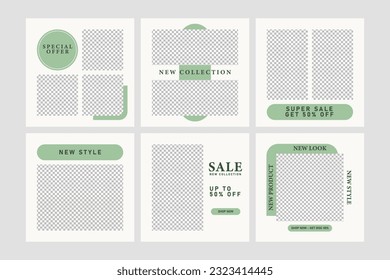 Editable minimalis square banner templater. Editable social media and banner template