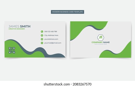 Diseño de plantillas de tarjetas de visita plana y creativa editable minimalista