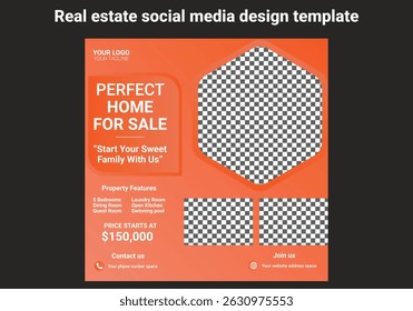 Editable minimalist Real estate social media post designs. social media template design. social media banner and ad design. advertisement backgrounds. vector illustration. 