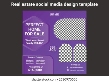 Editable minimalist Real estate social media post designs. social media template design. social media banner and ad design. advertisement backgrounds. vector illustration. 