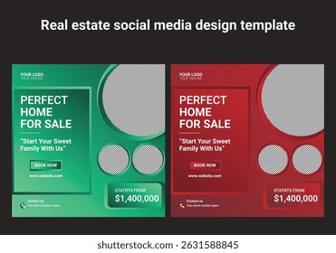 Editable minimalist Real estate social media post designs. social media template design. social media banner and ad design. advertisement backgrounds. vector illustration. 
