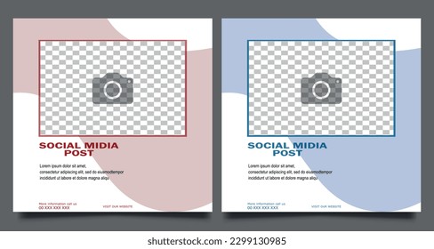 Editable minimalist social media post template design. social media post design. Vector illustration with photo. social media Mockup design.