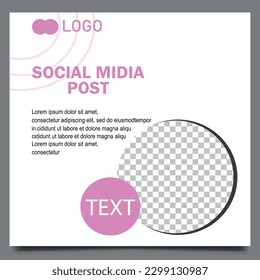 Editable minimalist social media post template design. social media post design. Vector illustration with photo. social media Mockup design.