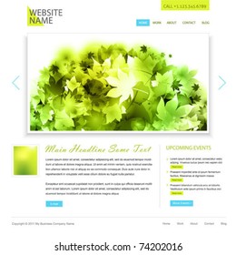 editable minimalistic website - white and green