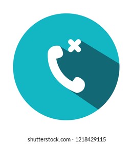 editable missed call vector icon, Modern design, round simple style, blue and white flat color