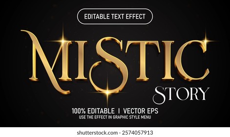 editable mistic story 3d vector text effect with modern style design