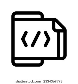 Editable mobile coding, programming vector icon. Part of a big icon set family. Perfect for web and app interfaces, presentations, infographics, etc