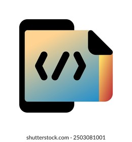 Editable mobile coding, programming vector icon. Part of a big icon set family. Perfect for web and app interfaces, presentations, infographics, etc