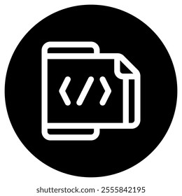 Editable mobile coding, programming vector icon. Part of a big icon set family. Perfect for web and app interfaces, presentations, infographics, etc