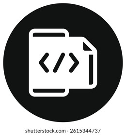 Editable mobile coding, programming vector icon. Part of a big icon set family. Perfect for web and app interfaces, presentations, infographics, etc