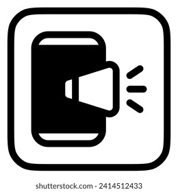 Icono de vector de marketing móvil editable. SEO, marketing, negocios. Parte de una familia de iconos grandes. Perfecto para interfaces web y de aplicaciones, presentaciones, infografías, etc