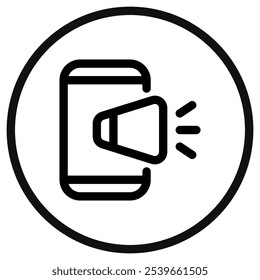 Ícone de vetor de marketing móvel editável. SEO, marketing, negócios. Parte de uma grande família de conjuntos de ícones. Perfeito para interfaces web e app, apresentações, infográficos, etc