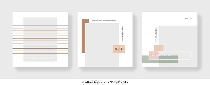 Editable mobile social media layouts, minimalist square web banner templates, graphic design for business purpose, corporate adverts for digital marketing, set of multipurpose universal backgrounds