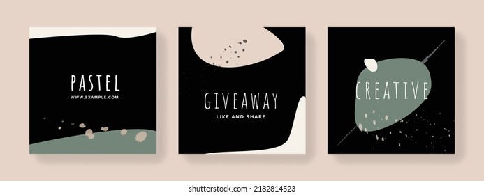 Editable mobile social media layouts, minimalist square web banner templates, graphic design for business purpose, corporate adverts for digital marketing, set of multipurpose universal backgrounds