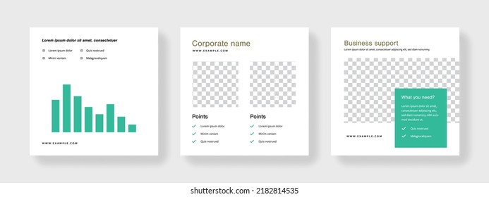 Editable mobile social media layouts, minimalist square web banner templates, graphic design for business purpose, corporate adverts for digital marketing, set of multipurpose universal backgrounds