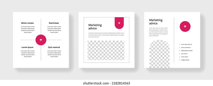 Editable mobile social media layouts, minimalist square web banner templates, graphic design for business purpose, corporate adverts for digital marketing, set of multipurpose universal backgrounds