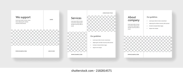 Editable mobile social media layouts, minimalist square web banner templates, graphic design for business purpose, corporate adverts for digital marketing, set of multipurpose universal backgrounds