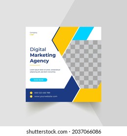 Editable Modern Abstract Creative Professional Marketing Social Media Post Template