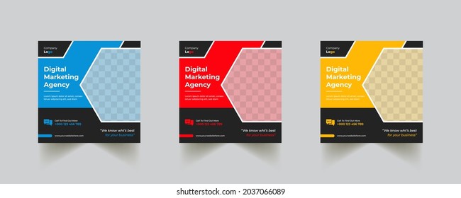Editable Modern Abstract Creative Professional Marketing Social Media Post Template