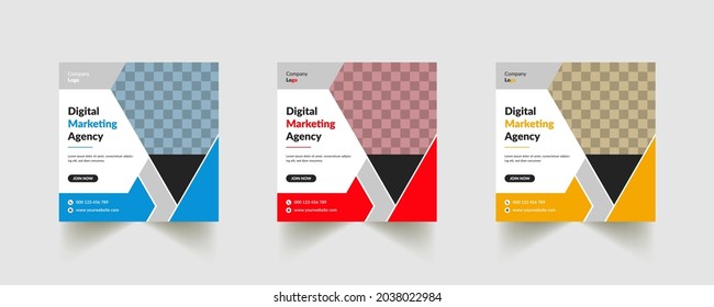 Editable Modern Abstract Creative Professional Marketing Social Media Post Template